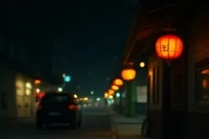 改造后的放映厅内景，长排座椅与斜射的矿灯光束落在银幕前